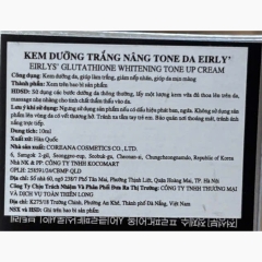 Kem Dưỡng Trắng Da Nâng Tone Ban Ngày Eirlys' Glutathione Whitening Tone Up Cream Plus 10ml (Hộp Đen) (Nhập Khẩu)