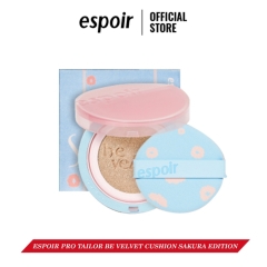 Phấn Nước 2 Lõi Espoir Pro Tailor Be Velvet Cover Cushion SPF34+ (Cherry Blossom Edition) - 21 Ivory