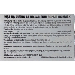 Mặt Nạ Cấp Ẩm Phục Hồi Kr.Lab+ B5 EGF Complex Mask 25ml (Mẫu Mới 2026)