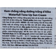 Kem Chống Nắng D'Alba UV Essence Waterfull Tone Up SPF50+ Pink Correcting 50ml (Nhập Khẩu)