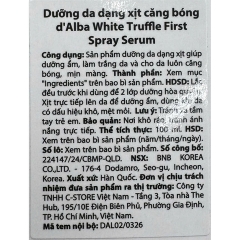 Xịt Khoáng Dưỡng Ẩm Căng Bóng Da D'Alba Truffle First Spray Serum 100ml (Nhập Khẩu)