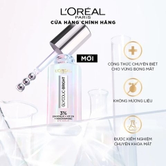 Tinh Chất Dưỡng Sáng Và Mờ Thâm Vùng Mắt L'Oreal Glycolic Bright Dark Circle 20ml