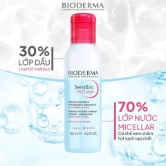 Dung Dịch Tẩy Trang Mắt Môi Bioderma Sensibio H2O Eye 125ml
