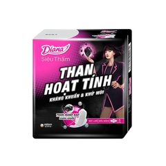 Băng Vệ Sinh Diana Siêu Thấm Than Hoạt Tính Kháng Khuẩn Và Khử Mùi 23cm (Mặt Bông)