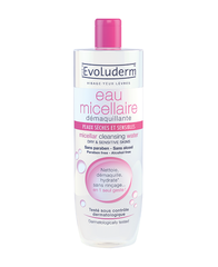 Nước tẩy trang Evoluderm Eau Micellaire Dry Sensitive Skin (Hồng)
