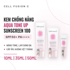 Kem Chống Nắng Cell Fusion C Aqua Tone Up Sunscreen 100 SPF50+ (Hồng)