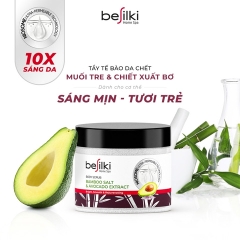 Tẩy Da Chết Toàn Thân Besilki Muối Tre Và Chiết Xuất Bơ Body Scrub 350g