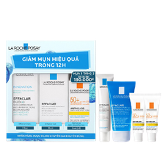 Bộ Sản Phẩm La Roche-Posay Dưỡng Giảm Mụn, Ngừa Thâm 12H (4 món)