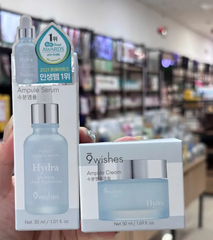 Combo Tinh Chất & Kem Dưỡng 9Wishes Hydra Ampule Serum 30ml & Hydra Ampule Cream 50ml