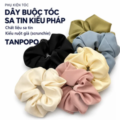 Dây Buộc Tóc Ruột Già Sa Tin Kiểu Pháp