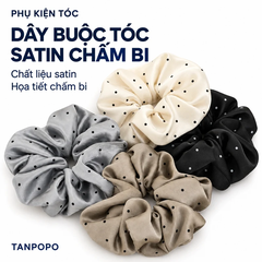 Dây Buộc Tóc Satin Chấm Bi