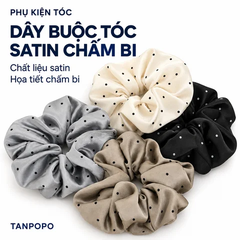 Dây Buộc Tóc Satin Chấm Bi