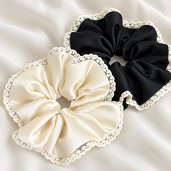 Dây Buộc Tóc Scrunchie Ren Satin Kiểu Pháp 3932Q