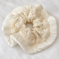 Dây Buộc Tóc Scrunchies Ren Kiểu Viền Hoa Cao Cấp