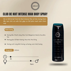Xịt Thơm Body Nam Armaf Club De Nuit Intense Man Perfume 200ml