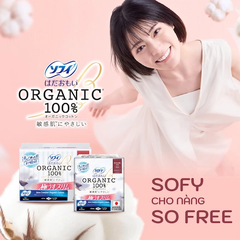 Băng Vệ Sinh Sofy Skin Comfort Organic 100% Cotton Mỏng Cánh 23cm