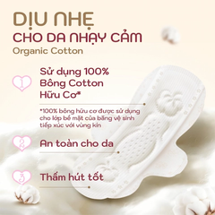 Băng Vệ Sinh Sofy Skin Comfort Organic 100% Cotton Mỏng Cánh 23cm