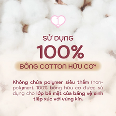 Băng Vệ Sinh Sofy Skin Comfort Organic 100% Cotton Mỏng Cánh 23cm