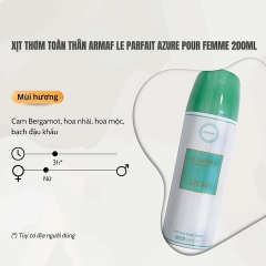 Xịt Thơm Toàn Thân Armaf Le Parfait Pour Femme Azure Body Spray 200ml