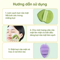 Bông Rửa Mặt Bọt Biển Amortals Wash To Smile Face Washing Puff 1 Cái (Mẫu Mới)