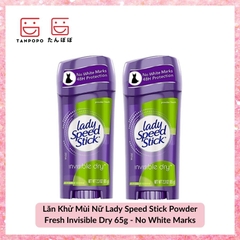 Lăn Khử Mùi Nữ Lady Speed Stick Powder Fresh Invisible Dry 65g - No White Marks