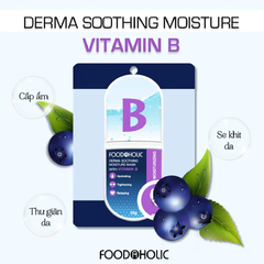 Mặt Nạ Giấy Foodaholic Dưỡng Ẩm, Se Lỗ Chân Lông Derma Soothing Moisture Mask With Vitamin B