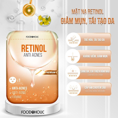 Mặt Nạ Giấy Foodaholic Giảm Mụn, Tái Tạo Da Premium Retinol Anti Acnes