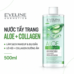 Nước Tẩy Trang Eveline Organic Aloe+Collagen Micellar Water 500ml