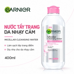 Nước Tẩy Trang Garnier Dành Cho Da Nhạy Cảm Micellar Cleansing Water For Sensitive Skin (Hồng)