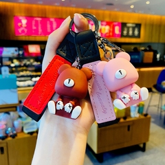 Móc Khóa Gấu Ngồi Dây Da SZSZX