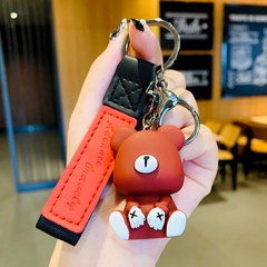 Móc Khóa Gấu Ngồi Dây Da SZSZX