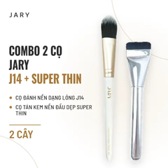 Combo 2 Cọ Jary Cọ Đánh Nền Dạng Lỏng J14 & Cọ Tán Kem Nền Đầu Dẹp Super Thin