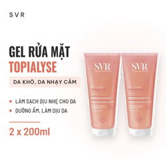 Gel Rửa Mặt Dành Cho Da Khô Và Da Nhạy Cảm SVR Gel Lavant Topialyse - Combo 2 200ml