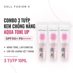 Kem Chống Nắng Cell Fusion C Aqua Tone Up Sunscreen 100 SPF50+ (Hồng) - Combo 3 Tuýp 10ml