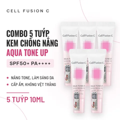 Kem Chống Nắng Cell Fusion C Aqua Tone Up Sunscreen 100 SPF50+ (Hồng) - Combo 5 Tuýp 10ml