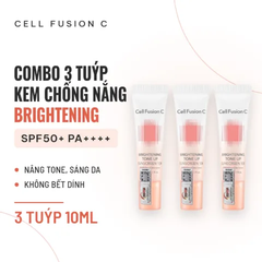 Kem Chống Nắng Cell Fusion C Brightening Tone Up Sunscreen 100 SPF50+ (Cam) - Combo 3 Tuýp 10ml