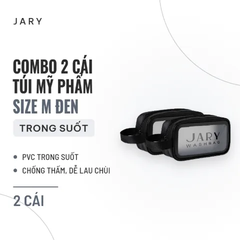 Túi Đựng Mỹ Phẩm Trong Suốt Jary Wash Bag - Size M - Combo 2 Đen