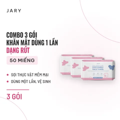 Khăn Mặt Dùng Một Lần Dạng Rút Jary Disposable Face Towel (50 Miếng) - Combo 3 Gói