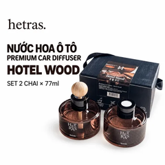 Set Tinh Dầu Nước Hoa Ô Tô Hetras - Hotel Wood