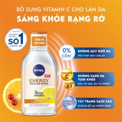 Nước Tẩy Trang Dưỡng Sáng & Chống Oxy Hóa Nivea Energy Micellar Water 400ml