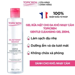 Gel Rửa Mặt Cho Da Khô Và Nhạy Cảm Topicrem Gentle Cleansing Gel 200ml [Việt Nữ]