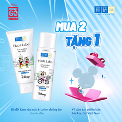 Combo Vui Dưỡng Ẩm Kem Rửa Mặt Và Lotion Cho Da Dầu Hada Labo Advanced Nourish (Tặng Kèm 1 Ví Cầm Tay Mickey)