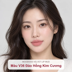 Son Kem Lì Mooekiss Velvet Lip Mud 3g Dạng Bùn Mịn Lì - V36 Đào Hồng Kim Cương