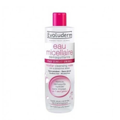 Nước tẩy trang Evoluderm Eau Micellaire Dry Sensitive Skin (Hồng)