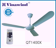 Quạt trần 1400 ĐKTX cánh nhôm ống treo dài 1m Vinawind màu xanh/kem (QTDK3C)