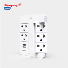 Ổ cắm xoay 90 độ thông minh Điện Quang Apollo ĐQ SPS1.1 05 USB WiFi