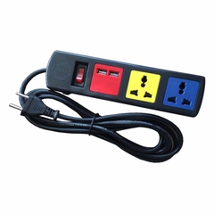 Ổ cắm kéo dài 2 ổ 3 chấu, có cổng sạc USB 5V-1A (3m)
