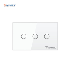 Công tắc thông minh chữ nhật không viền Vconnex - 3 nút