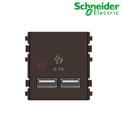 Ổ sạc USB 2.1A đôi size S màu đồng Zencelo A Schneider (8432USB_BZ)