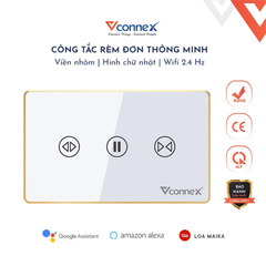 Công tắc rèm thông minh Vconnex - Dành cho rèm đơn, có viền nhôm